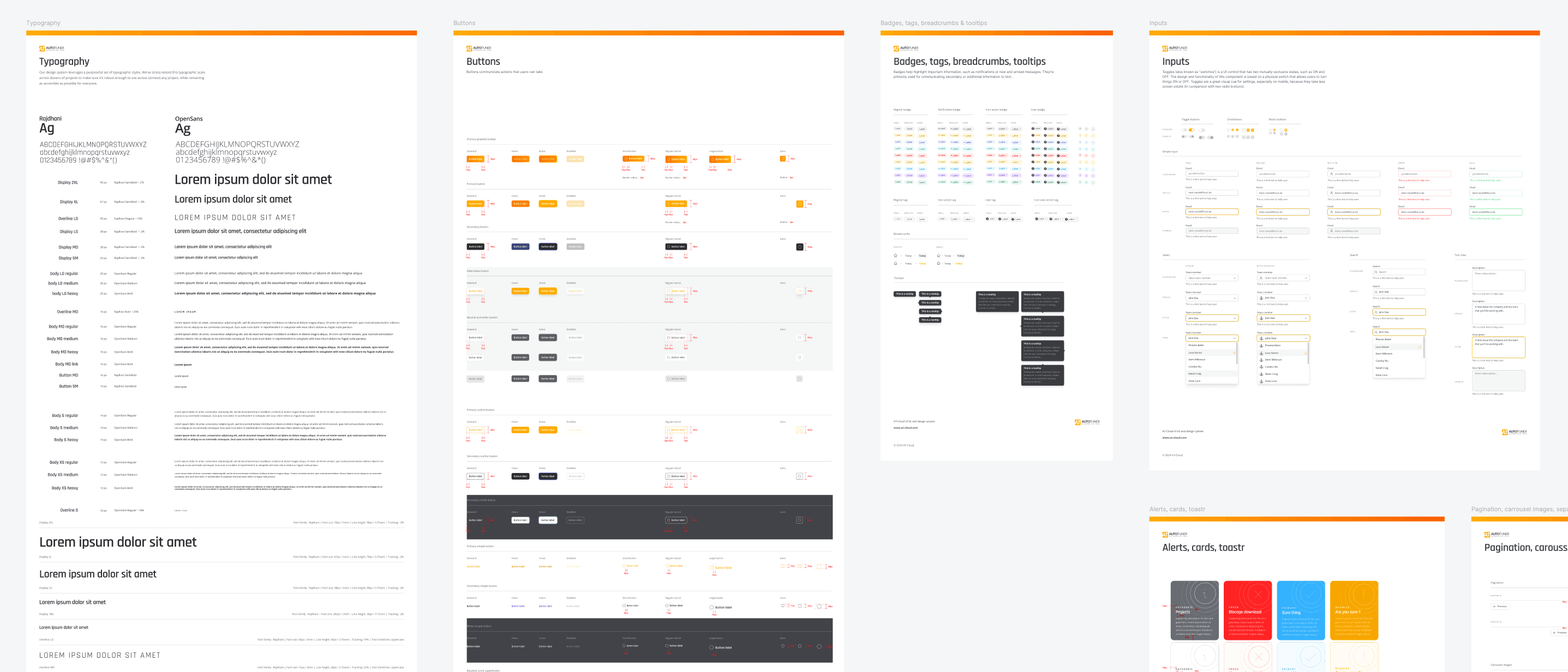 Design system fonts, buttons, inputs, etc.