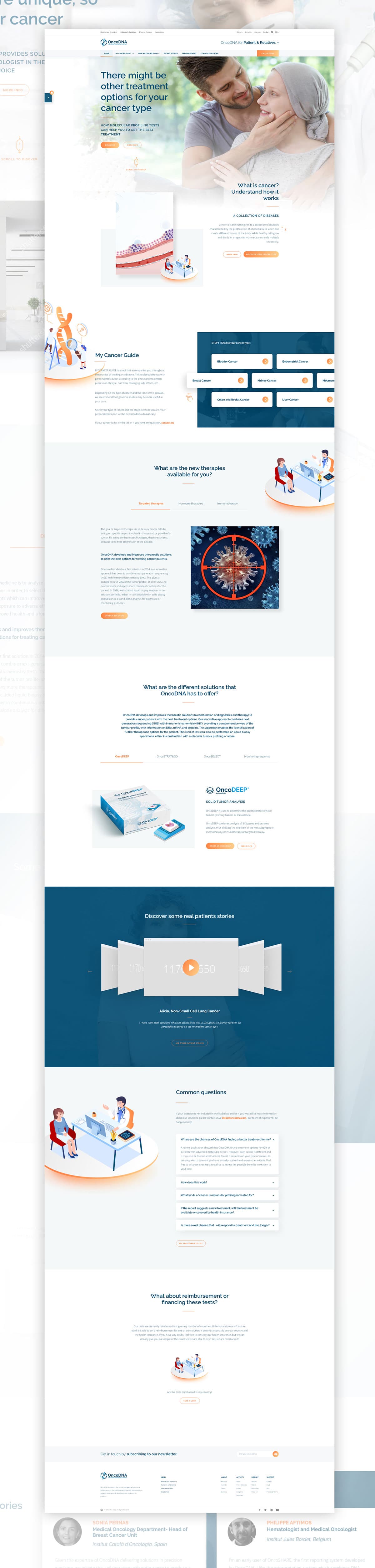 OncoDNA Website project detail